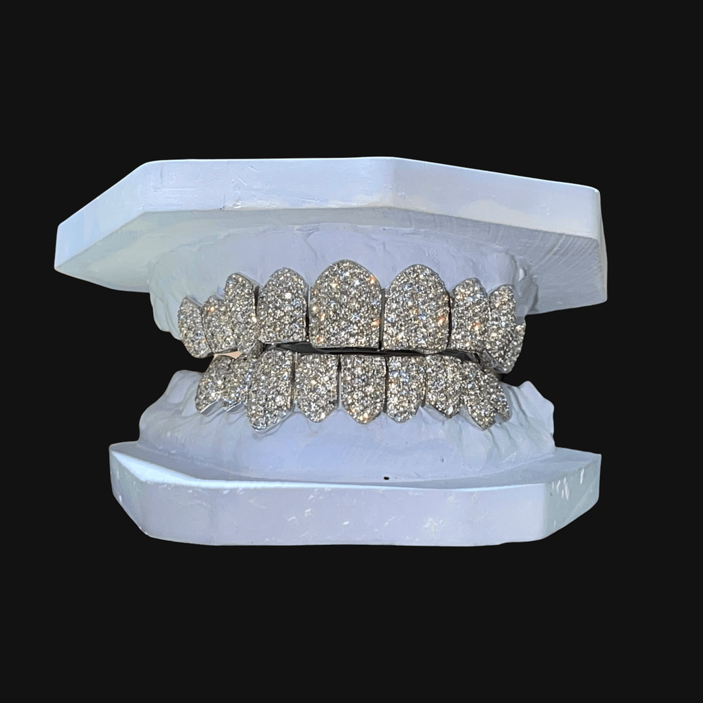 SOLID GOLD DIAMOND CUT WITH DIAMOND DUST GRILLZ – The Grill Masters ATL